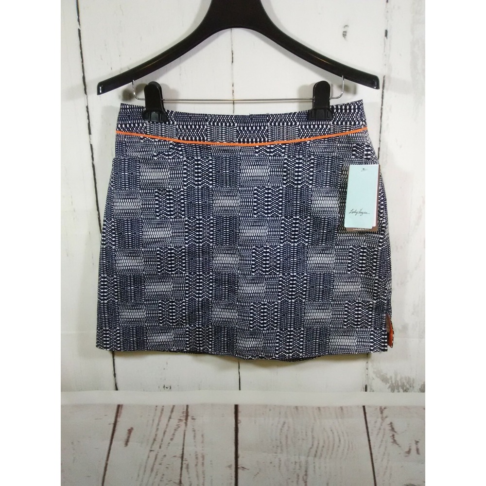 Lady Hagen Golf Skort Skirt Womens 6 Navy‎ Blue Geometric Activewear Pickleball